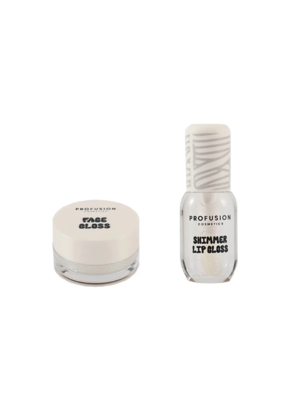 Profusion Cosmetics White Shimmer Lip Gloss & Face Gloss Duo